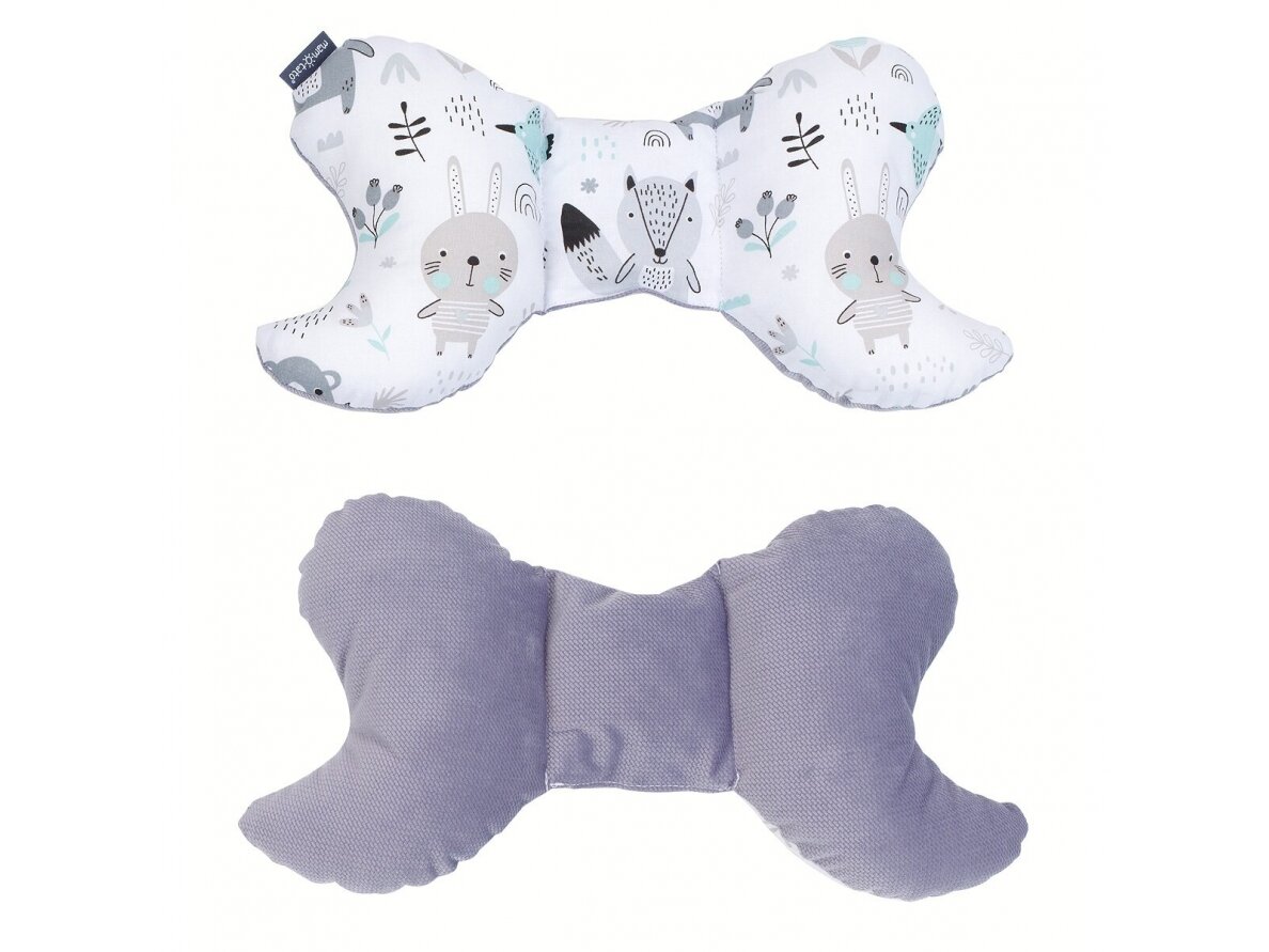 Butterfly pillow hearts, animals, grey