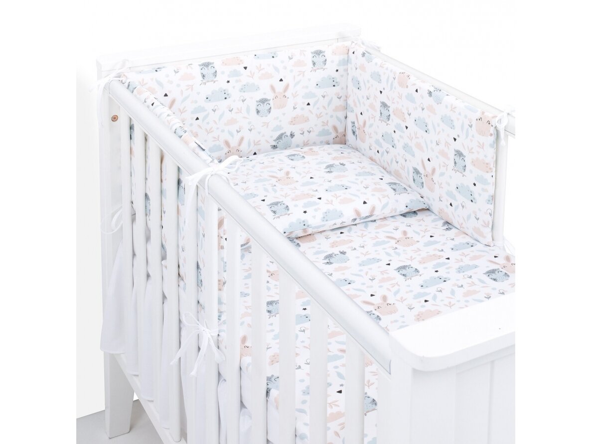 3pcs bedding set (A) owl / rabbit, Premium