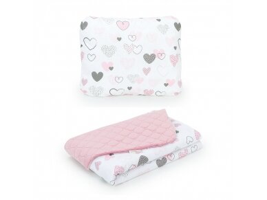 Baby blanket (75x100) + pillow (30x38) hearts Baby blanket (75x100) + pillow (30x38) hearts