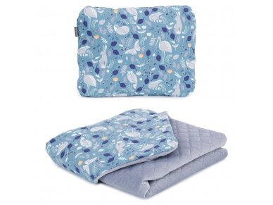 Baby blanket (75x100) + pillow (30x38), Herons, grey Baby blanket (75x100) + pillow (30x38), Herons, grey