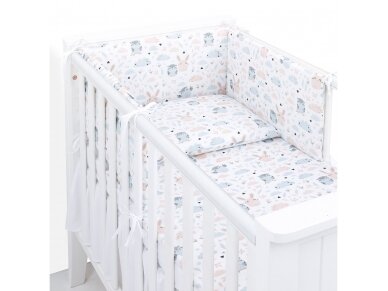 3pcs bedding set (A) owl / rabbit, Premium