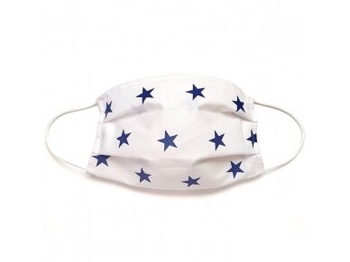 MamoTato child face mask with filter pocket, white, blue stars MamoTato child face mask with filter pocket, white, blue stars