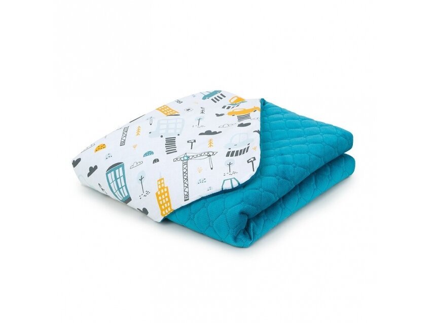 Baby blanket (75x100) , light blue, city Baby blanket (75x100) , light blue, city