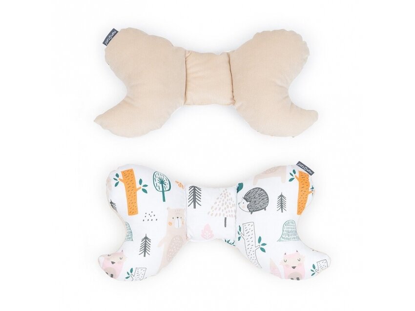 Butterfly pillow forest, cream