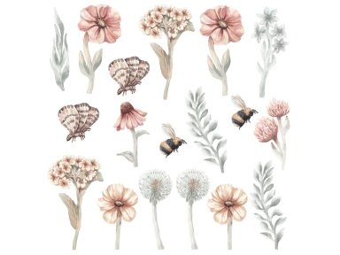 Pastelowe Lovesticker wildflowers set II