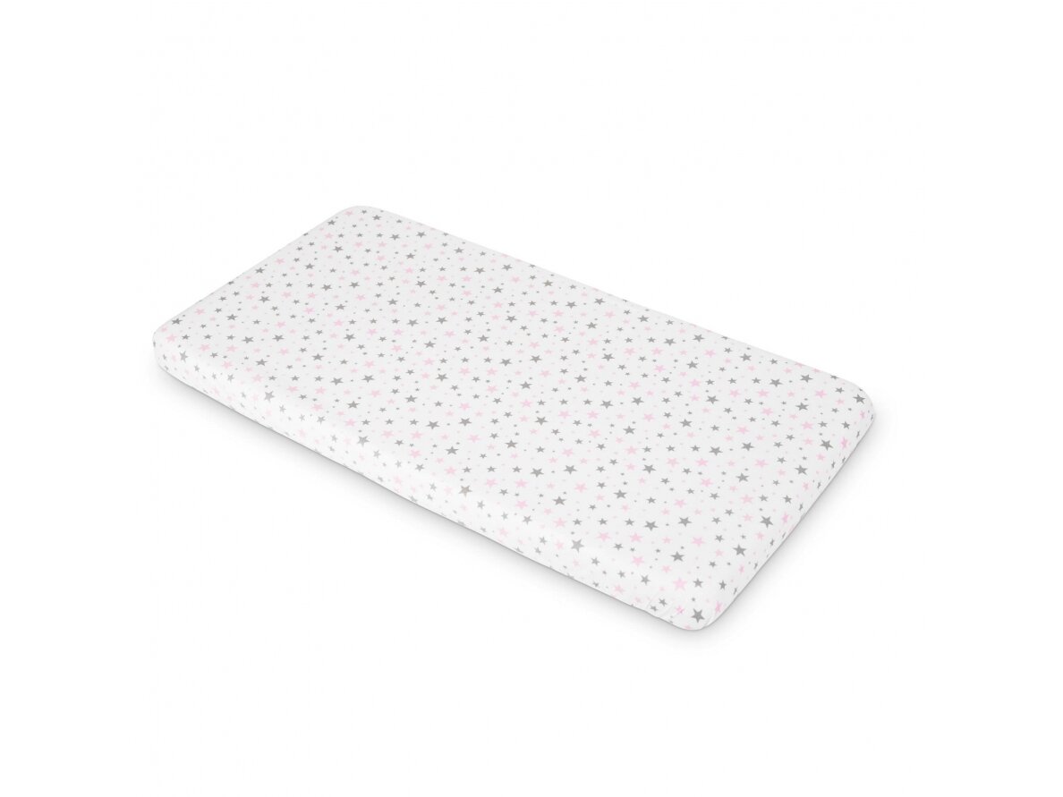 Printed Sheet –white, pink stars, 120*60, 2211 Printed Sheet –white, pink stars, 120*60, 2211
