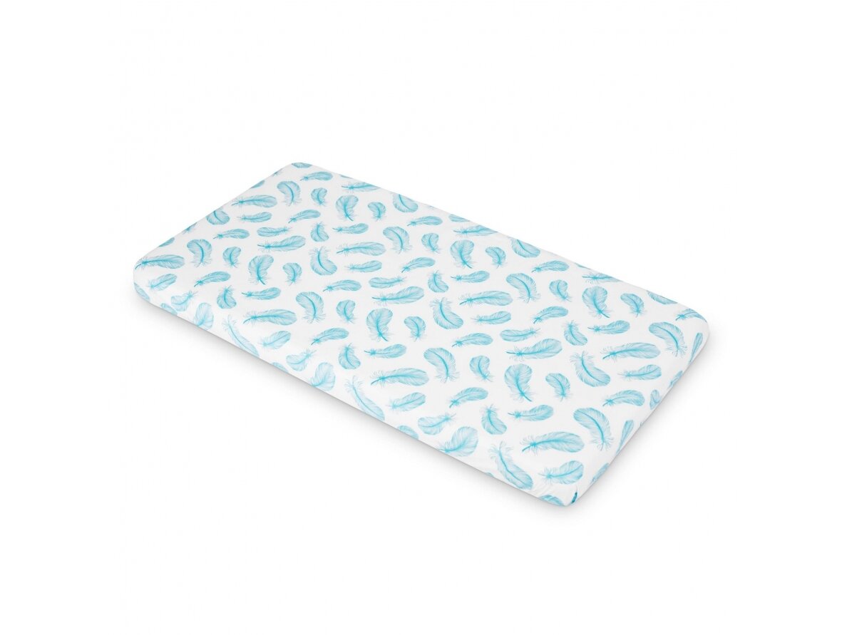 Printed Sheet –white, feathers blue, 120*60, 2213