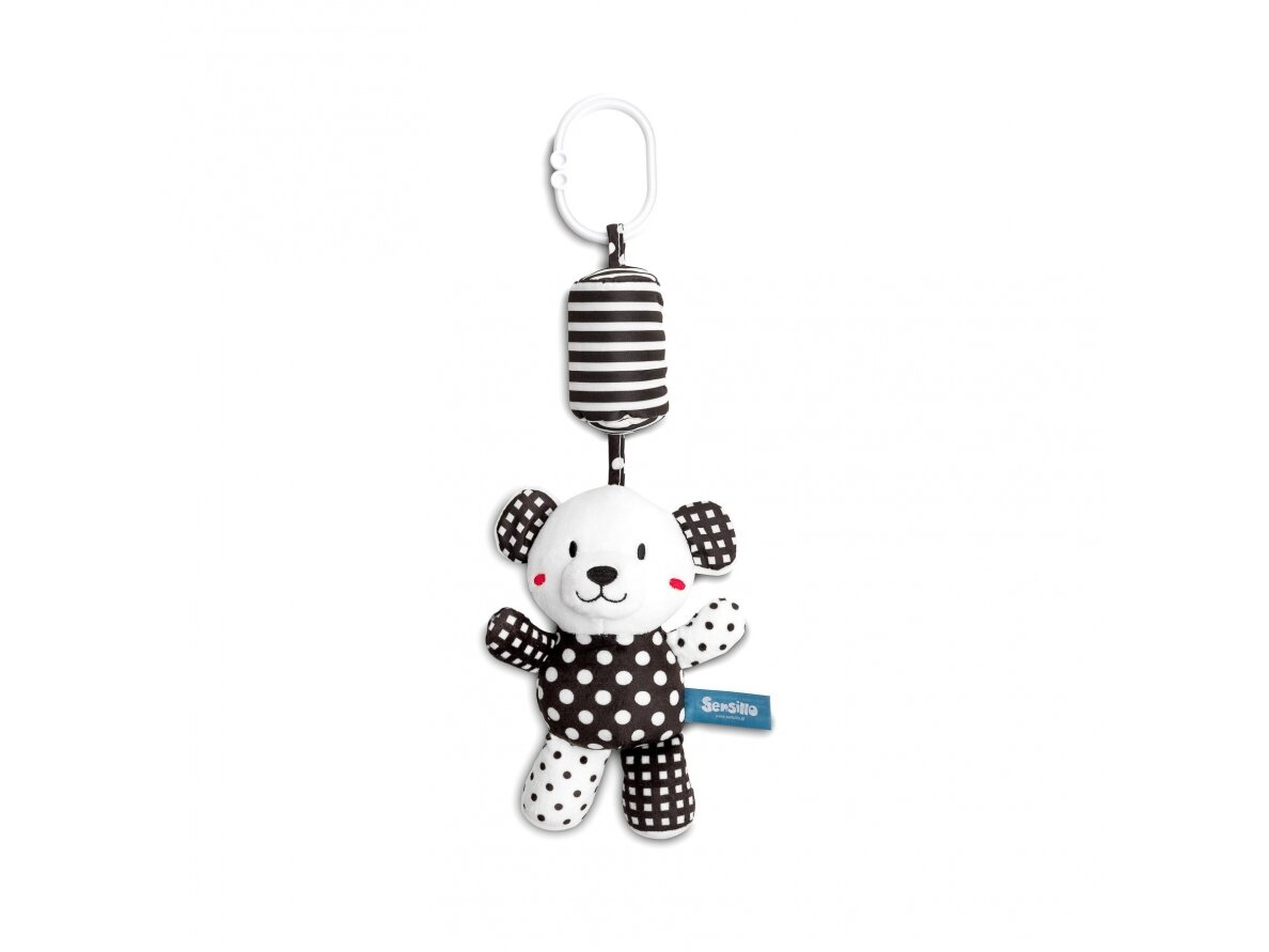 BLACK & WHITE STROLLER PENDANT, BEAR, 32cm