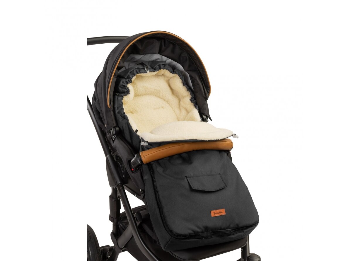 Stroller sleeping bag – wool black 2 Stroller sleeping bag – wool black 2