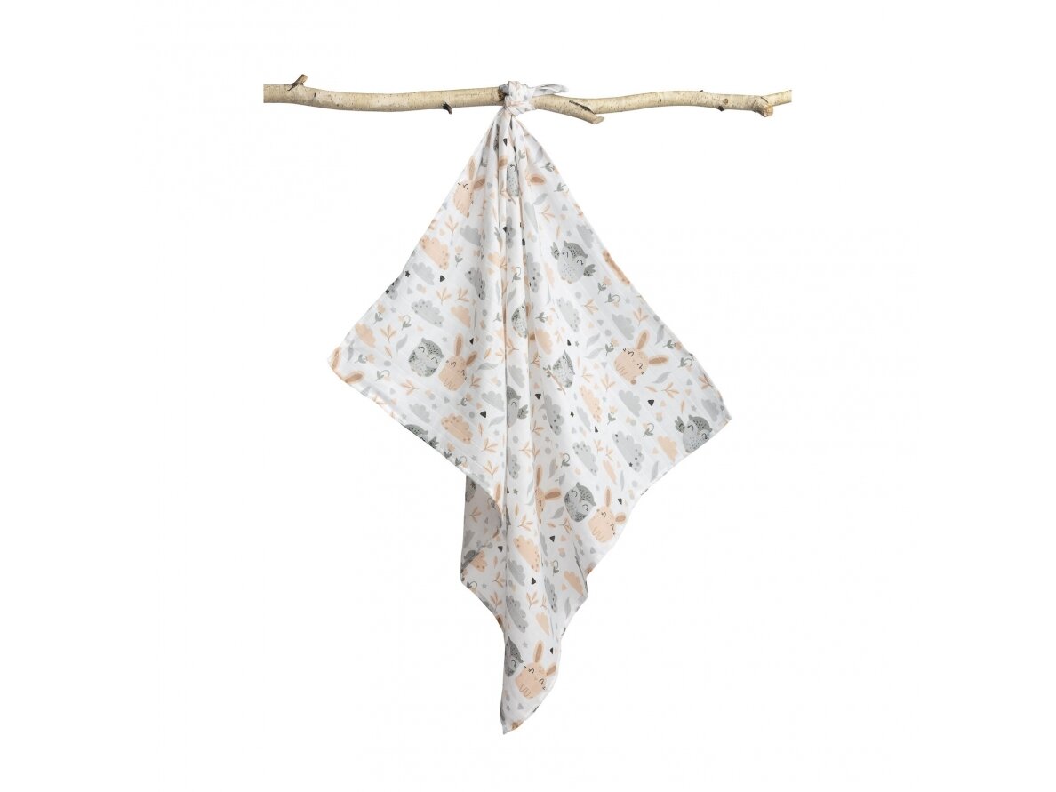 MUSLIN SWADDLE BLANKET OWLS, 70x80 1 MUSLIN SWADDLE BLANKET OWLS, 70x80 1
