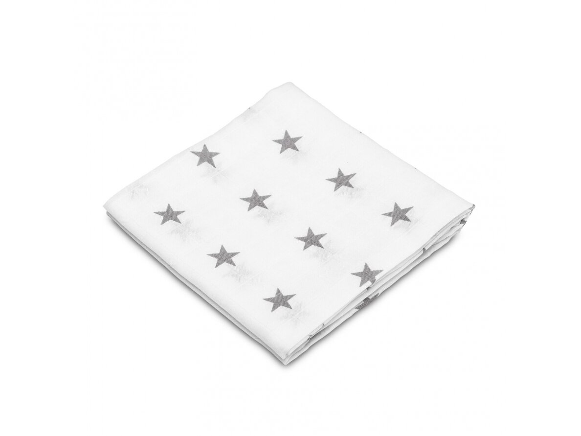 Muslin diaper – stars grey Muslin diaper – stars grey
