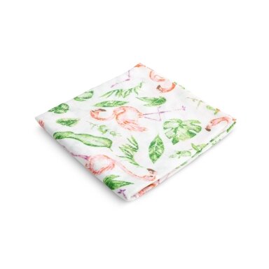 Sensillo vystyklas baltas, flamingas, 70x80 Sensillo vystyklas baltas, flamingas, 70x80