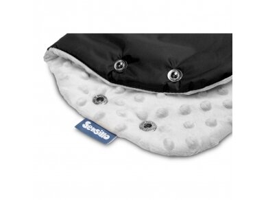 Minky pushchair hand muff – black 1 Minky pushchair hand muff – black 1