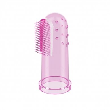 Šepetėlis-masažuoklis dantims silikoninis, 723, rožinis 3