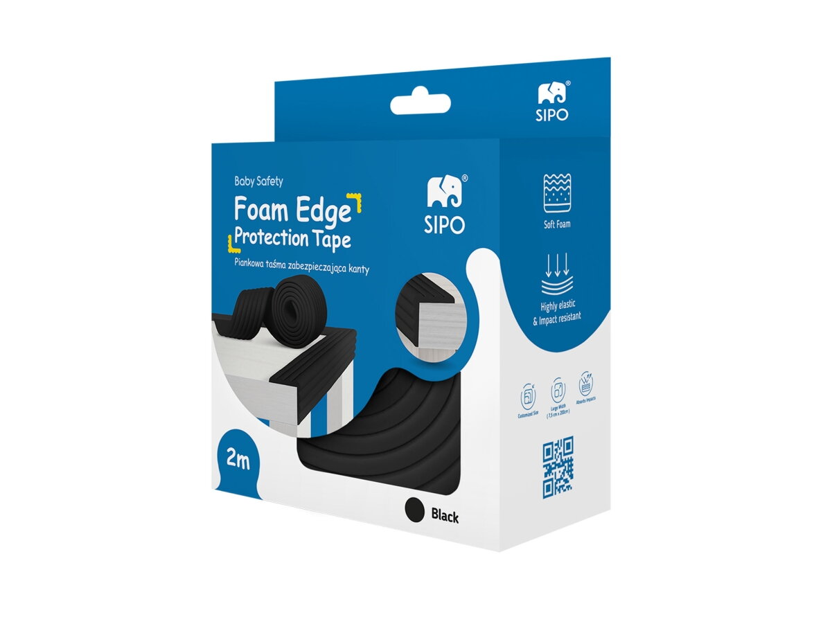 SIPO wide foam edge protector tape black 2m SBS-T11-L30 4
