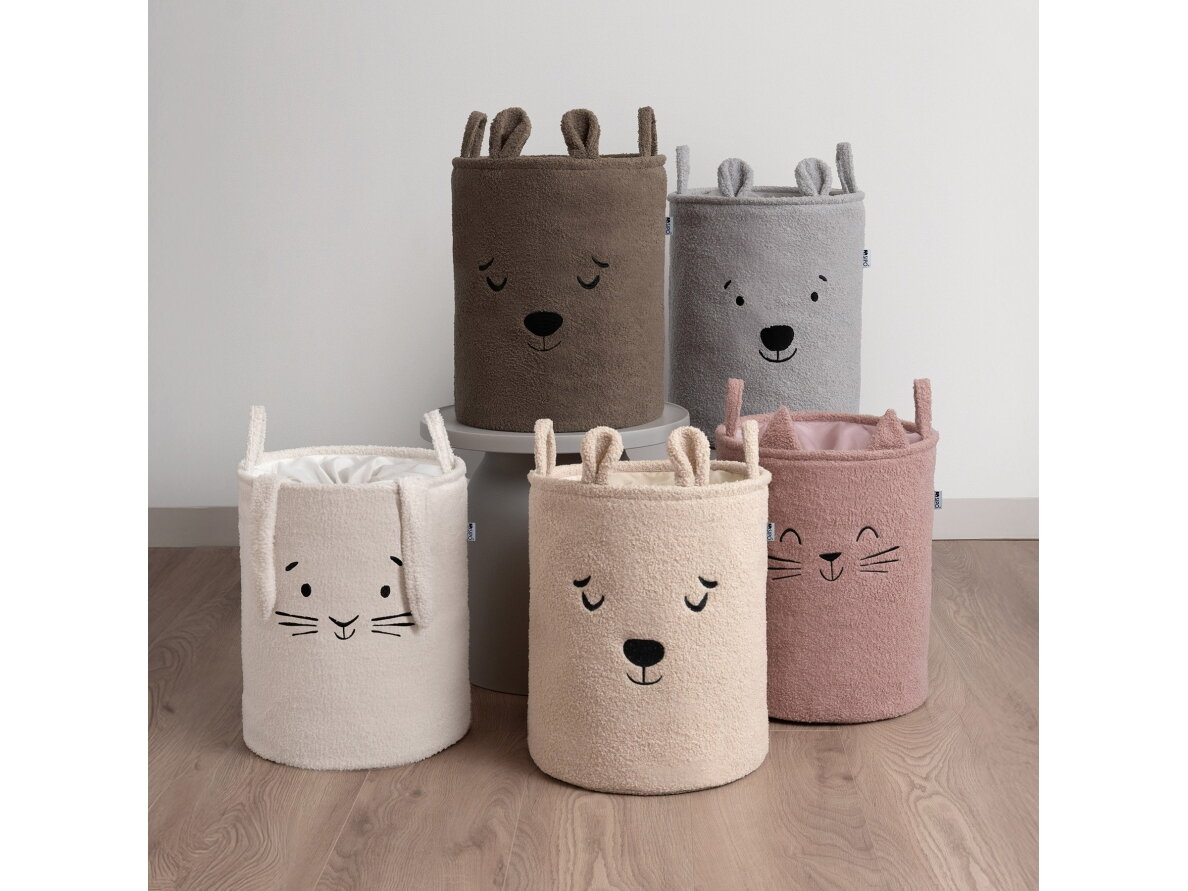 SIPO Toy Storage Basket XL Premium Bouclé Edition bear brown 35x35x45cm BB02 3