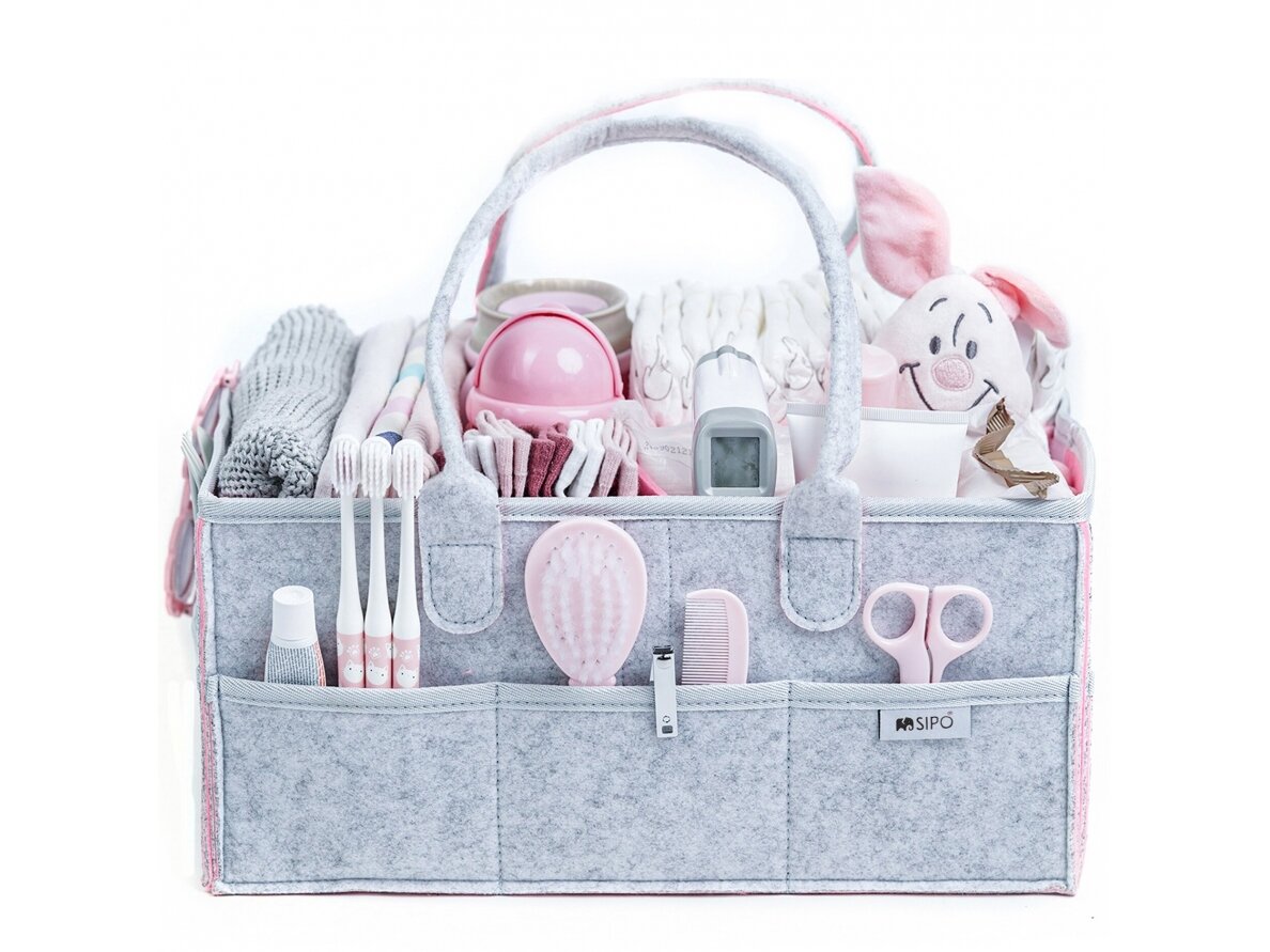 SIPO felt diaper caddy bag for baby accessories pink OF002 SIPO felt diaper caddy bag for baby accessories pink OF002