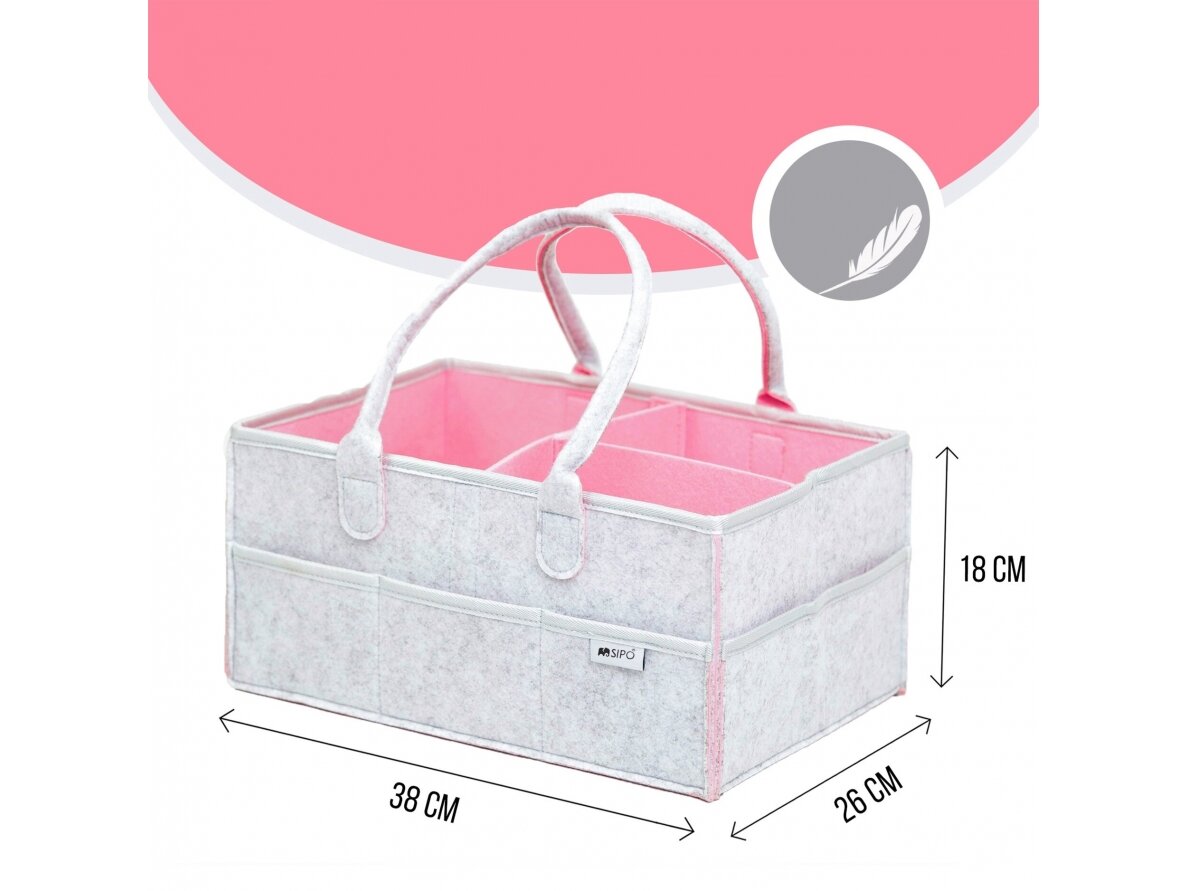 SIPO felt diaper caddy bag for baby accessories pink OF002 5 SIPO felt diaper caddy bag for baby accessories pink OF002 5