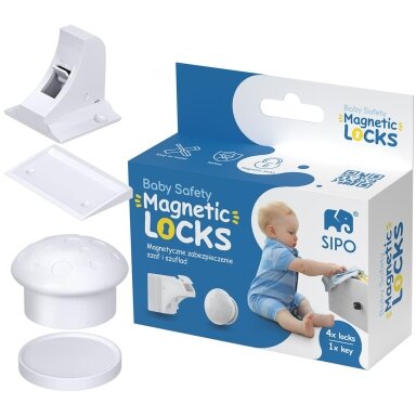 SIPO apsauga stalčiams durelėms magnetinė 4 vnt SBS-M4 SIPO apsauga stalčiams durelėms magnetinė 4 vnt SBS-M4