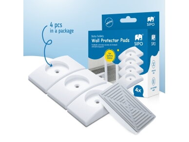 SIPO wall protector pads for safety gates 4 pcs white SBSWP01 5
