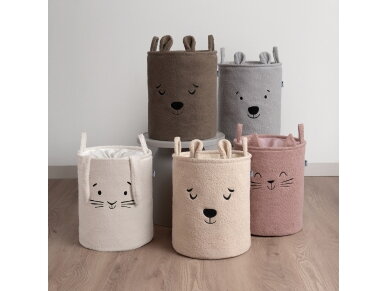 SIPO Toy Storage Basket XL Premium Bouclé Edition bear brown 35x35x45cm BB02 3