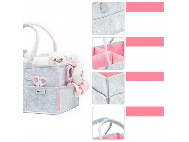 SIPO felt diaper caddy bag for baby accessories pink OF002 2 SIPO felt diaper caddy bag for baby accessories pink OF002 2