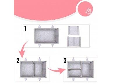 SIPO felt diaper caddy bag for baby accessories pink OF002 6