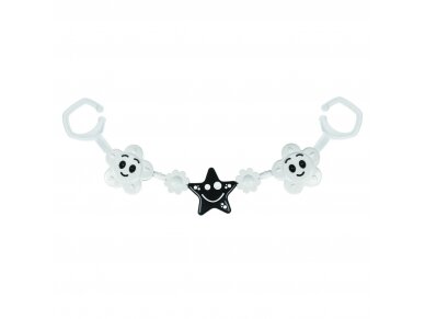 Tullo pram rattle, black & white, flowers / star, 179 Tullo pram rattle, black & white, flowers / star, 179