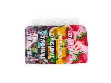 Twistshake 5x Squeeze Bag 220ml Mango Passion Fruit Strawberry Grape Coconut 78617 Twistshake 5x Squeeze Bag 220ml Mango Passion Fruit Strawberry Grape Coconut 78617