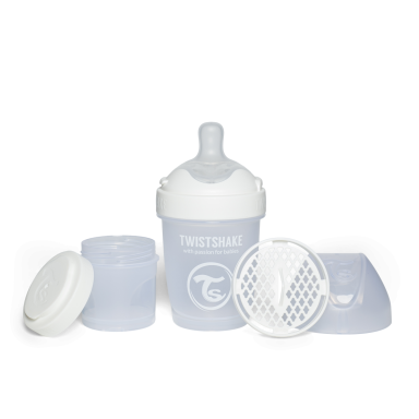 Twistshake buteliukas antikolikinis Pro Double 180ml baltas 79011 Twistshake buteliukas antikolikinis Pro Double 180ml baltas 79011