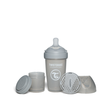 Twistshake buteliukas antikolikinis Pro Double 260ml pilkas 79026 Twistshake buteliukas antikolikinis Pro Double 260ml pilkas 79026