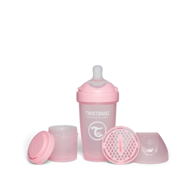 Twistshake buteliukas antikolikinis Pro Double 260ml rožinis 79024 Twistshake buteliukas antikolikinis Pro Double 260ml rožinis 79024