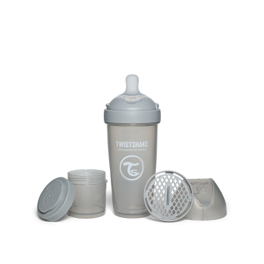 Twistshake buteliukas antikolikinis Pro Double 330ml pilkas 79042 Twistshake buteliukas antikolikinis Pro Double 330ml pilkas 79042