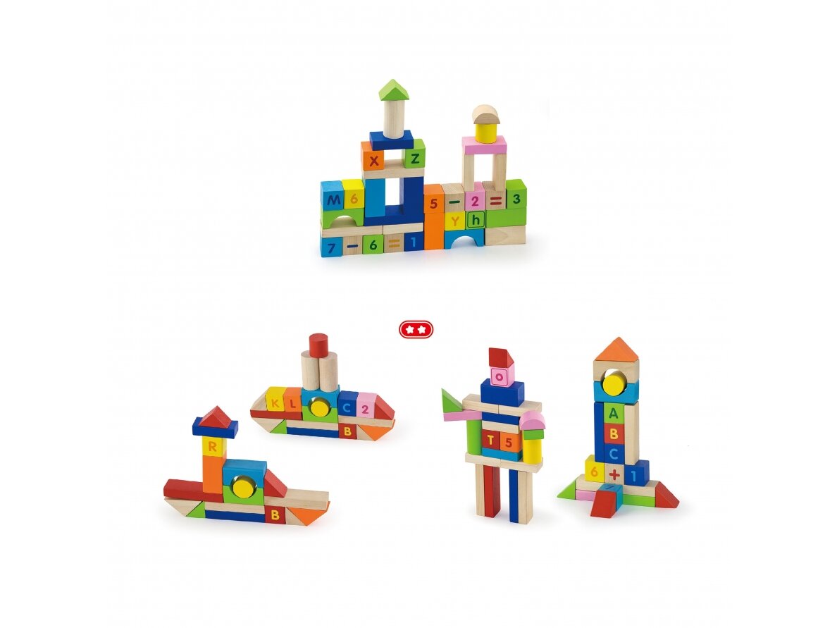 VIGA Wooden Blocks - 100pcs Alphabet & Numbers 50288 1 VIGA Wooden Blocks - 100pcs Alphabet & Numbers 50288 1