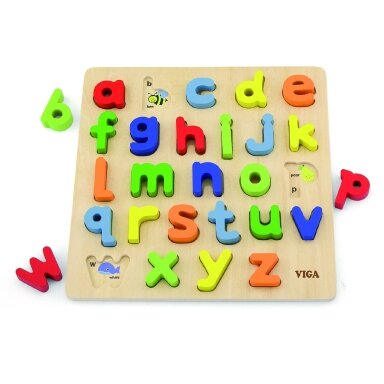 Viga medinė dėlionė raidės 18M+ 50125 Viga medinė dėlionė raidės 18M+ 50125