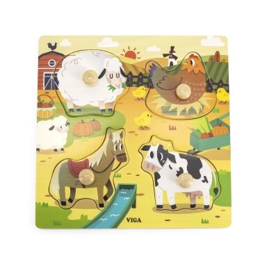 Viga medinė dėlionė ūkyje 12M+ 44592 Viga medinė dėlionė ūkyje 12M+ 44592