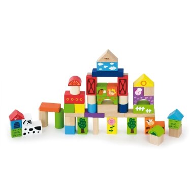 Viga medinės kaladėlės 50 vnt 24M+ 50285 Viga medinės kaladėlės 50 vnt 24M+ 50285