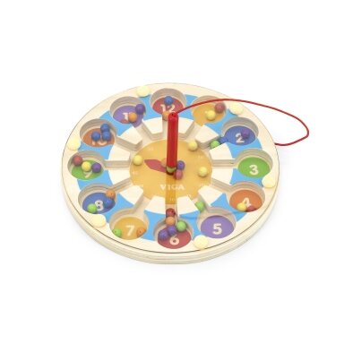 Viga medinis magnetinis žaidimas laikrodis labirintas 18M+ 44560 Viga medinis magnetinis žaidimas laikrodis labirintas 18M+ 44560