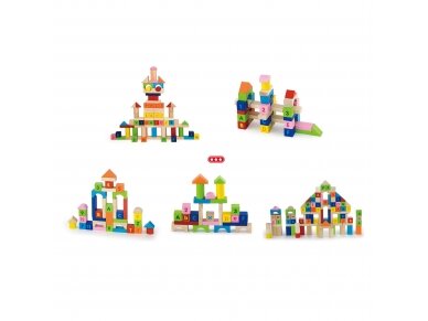 VIGA Wooden Blocks - 100pcs Alphabet & Numbers 50288 2