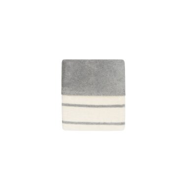 Zaffiro pledas medvilninis, 75x100, pilkas-baltas, juostelės Zaffiro pledas medvilninis, 75x100, pilkas-baltas, juostelės